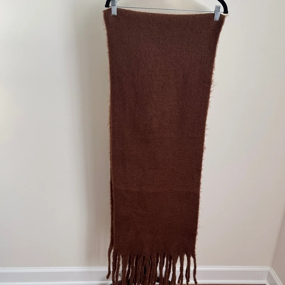Cozy Brown Fringe Scarf